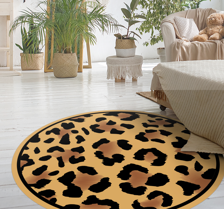 Wild Leopard Pattern animal print vinyl rug - TenStickers