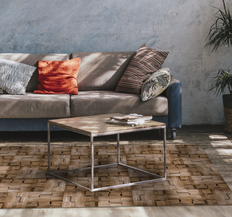 Wooden plank american wallnut wood vinyl rug - TenStickers