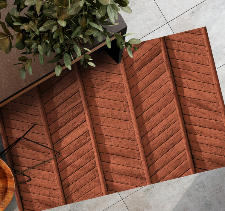 Wooden Planks Detail wood vinyl rug - TenStickers