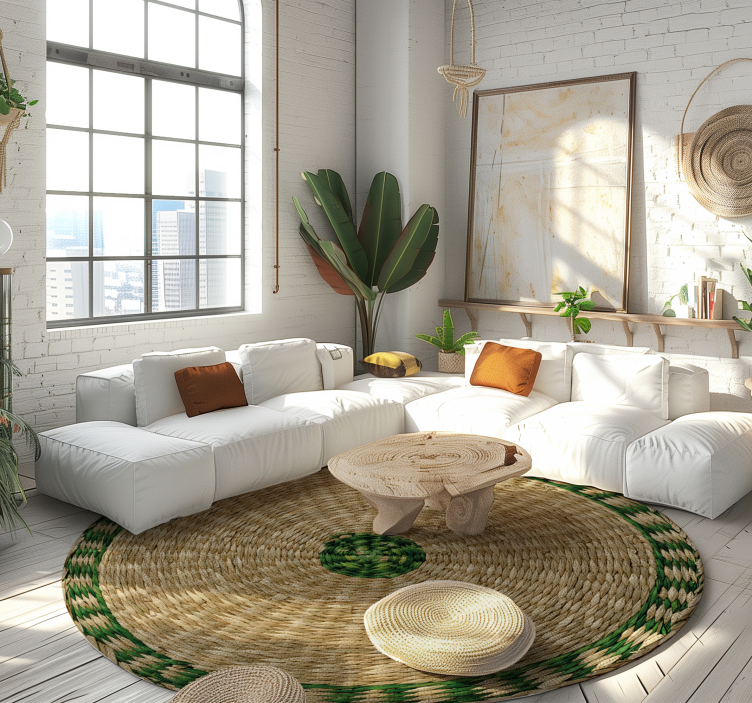 Woven round texture vinyl wood vinyl carpet - TenStickers