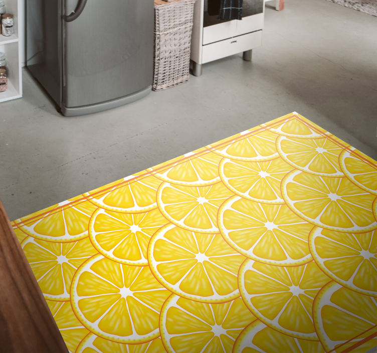 Yellow citrus slices kitchen vinyl rug - TenStickers