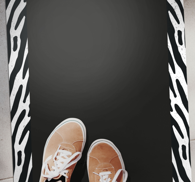 Zebra black runner animal print rug - TenStickers