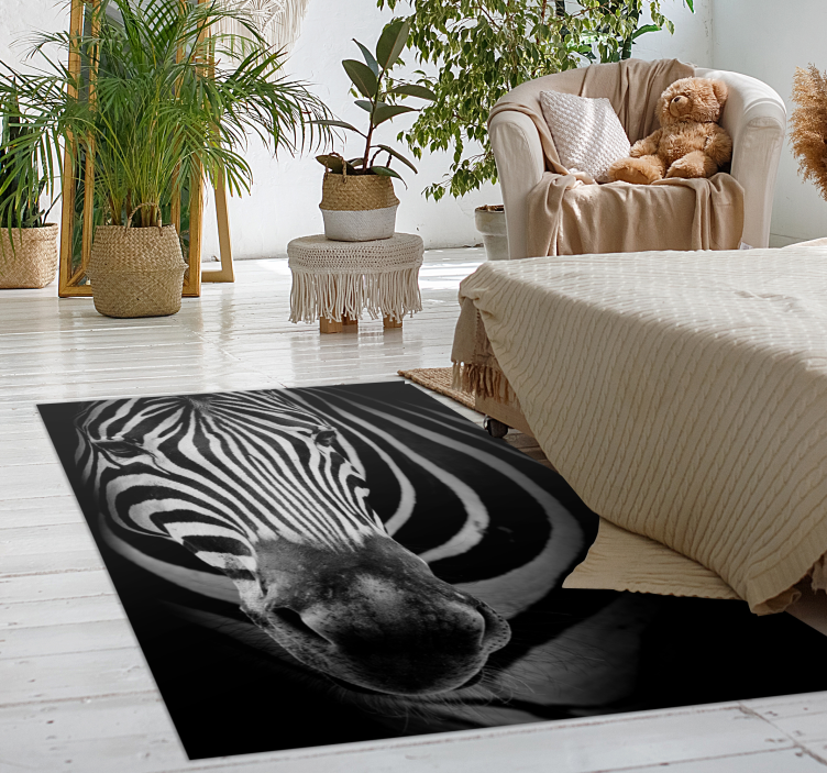 Zebra face animal print vinyl rug - TenStickers