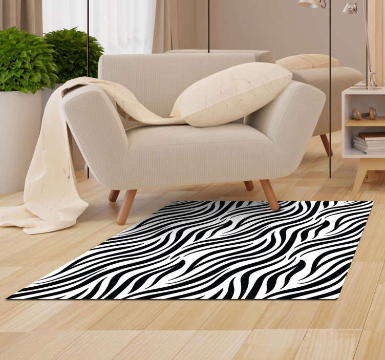 Zebra stripe animal print vinyl rug - TenStickers