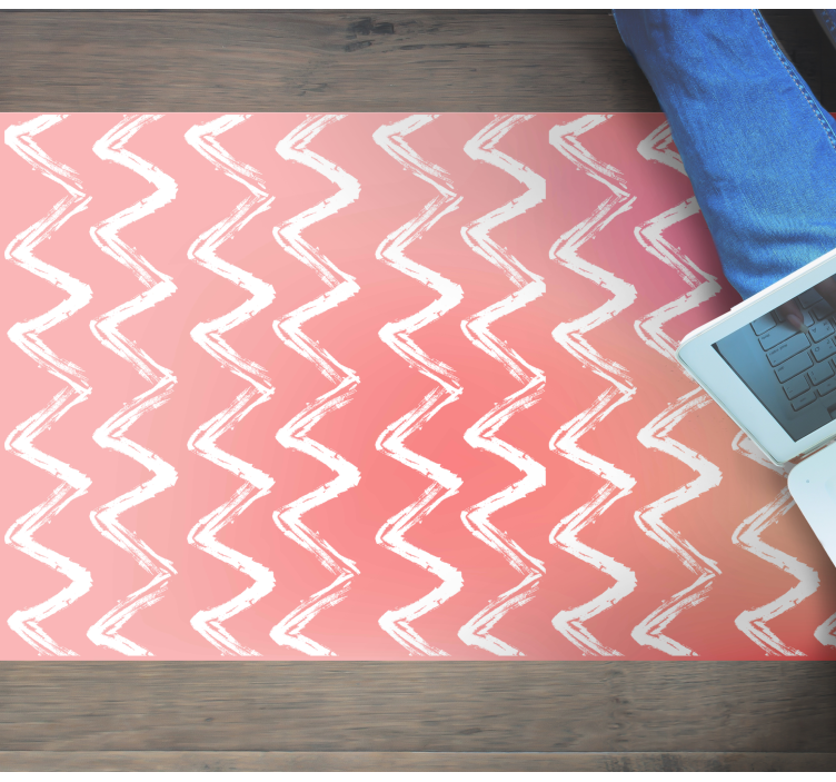 Zigzag Patterned Layout geometric vinyl rug - TenStickers
