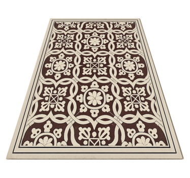 Organic tiles living room vinyl rug - TenStickers
