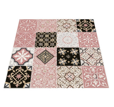 Pink cement living room vinyl rug - TenStickers