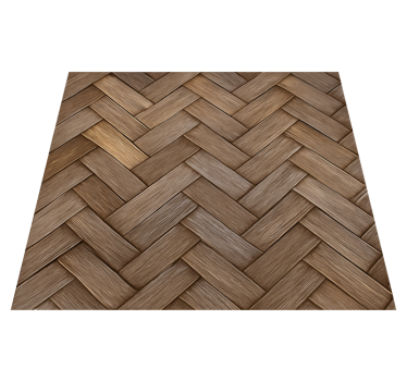 Living room vinyl rug braided wood design - TenStickers