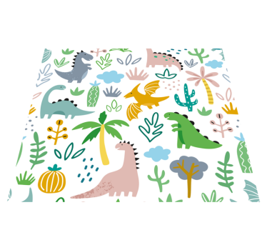 Bedroom vinyl rug with scandinavian jurassic design - TenStickers
