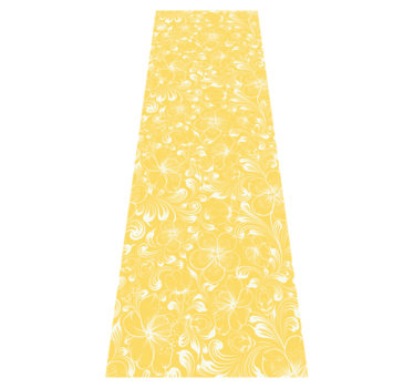 Yellow floral grandmillenial style bedroom vinyl rug - TenStickers