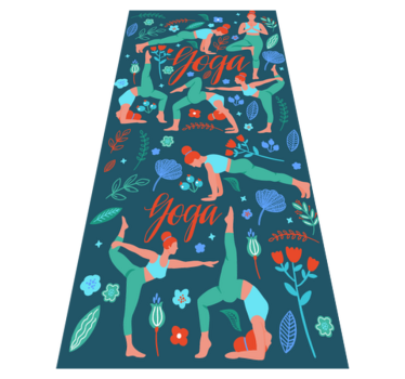 Bedroom vinyl rug for a woman doing yoga - TenStickers