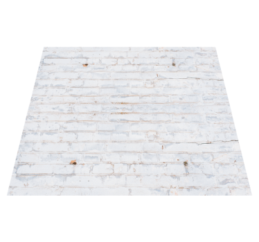 Bedroom vinyl rug with white brick worn paint pattern - TenStickers