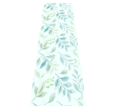 Bedroom vinyl rug with green slender leaves - TenStickers