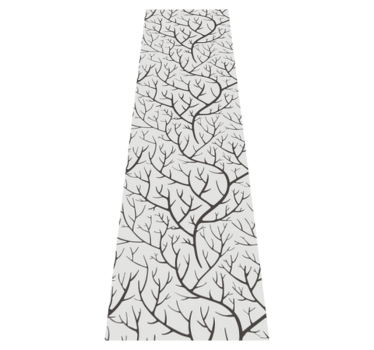 Bedroom vinyl rug with thin gray branches and birds - TenStickers