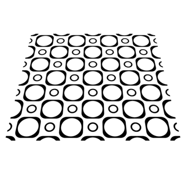 Bedroom vinyl rug in black and white tiles - TenStickers