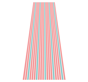 Bedroom vinyl rug with retro blue and pink stripes - TenStickers