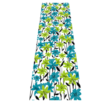 Bedroom vinyl rug with flower stencil pattern - TenStickers