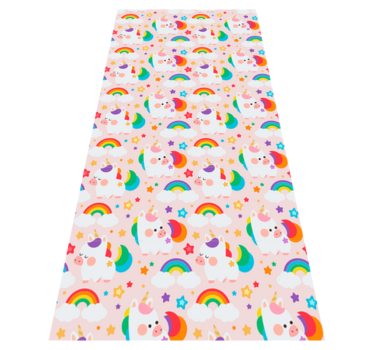 Bedroom vinyl rug with hand drawn colorful horses - TenStickers