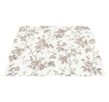 Vintage french floral bedroom vinyl rug - TenStickers