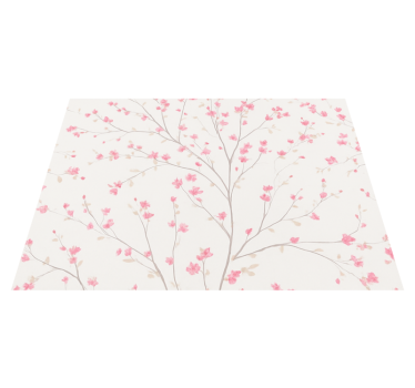 Bedroom vinyl rug tree with small pink flowers - TenStickers