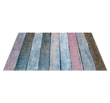 Bedroom vinyl rug with rustic colorful wood planks - TenStickers