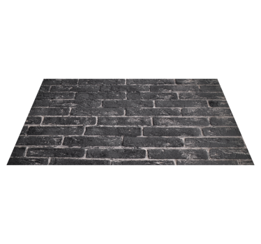 Bedroom vinyl rug grey stone brick wall design - TenStickers