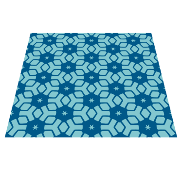 Bathroom vinyl rug blue tiles design - TenStickers