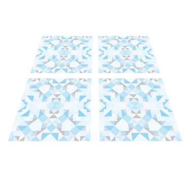 Bathroom vinyl rug in vintage blue grey tiles - TenStickers