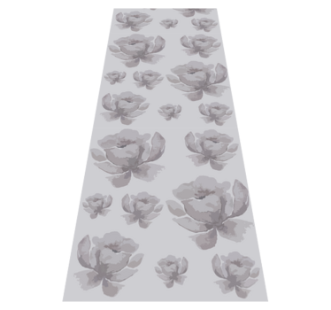 Gray 80's floral pattern bedroom vinyl rug - TenStickers