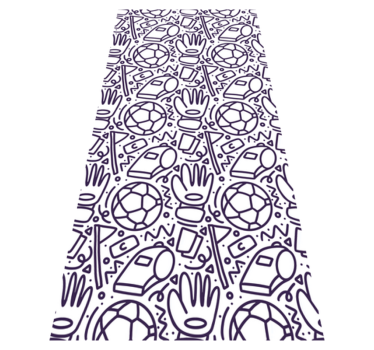 Bedroom vinyl rug with sports doodle design - TenStickers