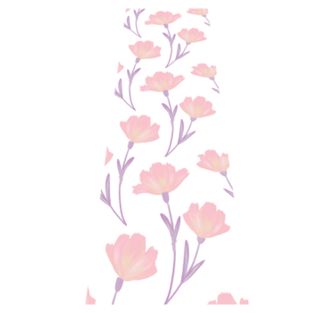 Bedroom vinyl rug with minimalist watercolor wildflowers - TenStickers
