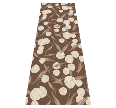Bedroom vinyl rug with elegant beige tulips pattern - TenStickers