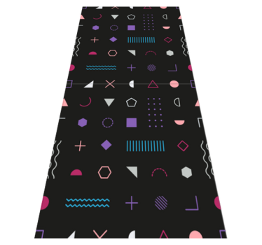 Bedroom vinyl rug with multicoloured retro shapes - TenStickers
