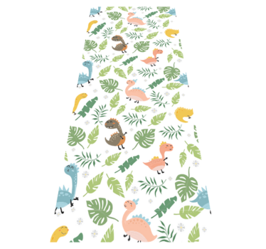 Pastel color dinosaur forest bedroom vinyl rug - TenStickers