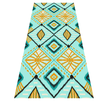 Bedroom vinyl rug with african abstract geometric design - TenStickers