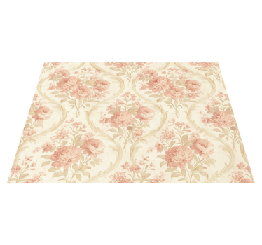 Bedroom vinyl rug with vintage light washed flowers - TenStickers