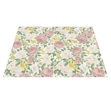 Bedroom vinyl rug smoky mysterious botanical design - TenStickers