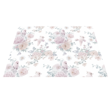 Bedroom vinyl rug in grey elegant flower design - TenStickers