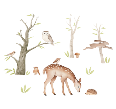Autumn calmed forest bedroom vinyl rug - TenStickers