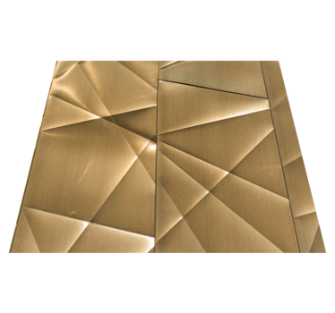 Bedroom vinyl rug with 3d golden polygon design - TenStickers