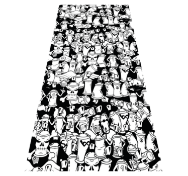 Bedroom vinyl rug black and white spray cans - TenStickers