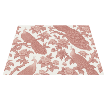 Bedroom vinyl rug with pink peacock pattern - TenStickers