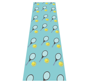 Bedroom vinyl rug with tennis rackets and balls pattern - TenStickers