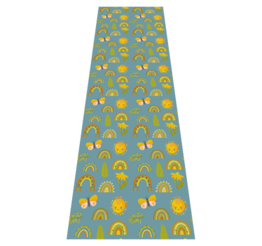 Bedroom vinyl rug with messy bold hand-drawn pattern - TenStickers