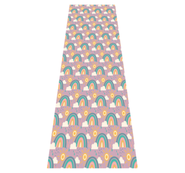 Cute sun and rainbow pattern bedroom vinyl rug - TenStickers