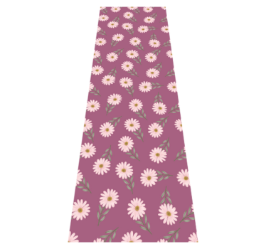 Bedroom vinyl rug with little pink daisy pattern - TenStickers