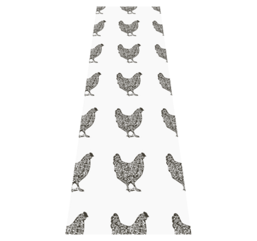Bedroom vinyl rug with black hen design - TenStickers
