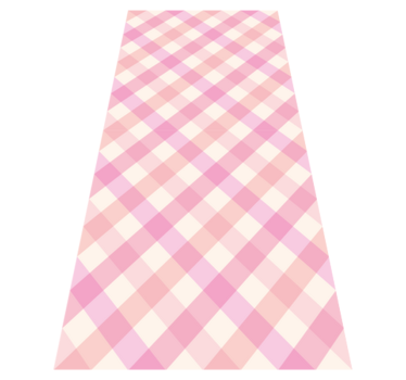 Pink checked pattern bedroom vinyl rug - TenStickers
