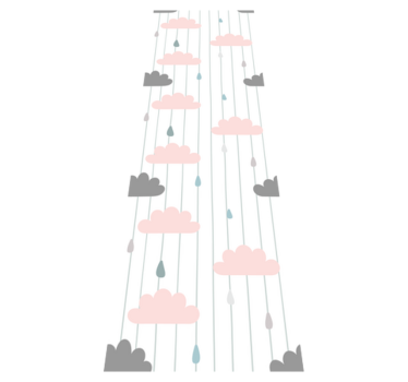 Bedroom vinyl rug pink and grey clouds - TenStickers