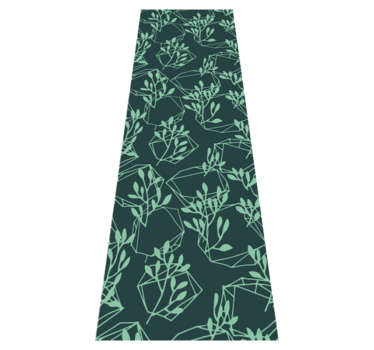 Green vintage plants bedroom vinyl rug - TenStickers